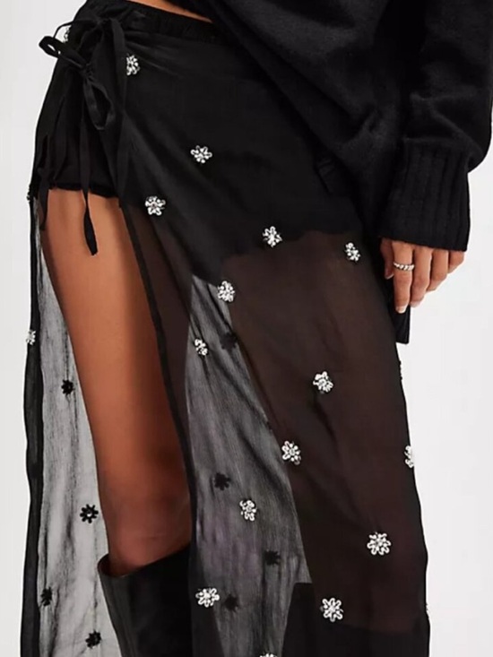 Free People Other - NEW FREE PEOPLE EMBELLISHED JEWELED APRON SARONG SWIMSUIT COVER UP
